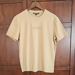 Michael Kors Mens Tan Logo Tee, Size Medium
